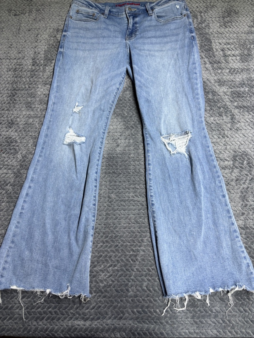 Lucky Brand Light Blue Distressed Flare Jeans - Women's